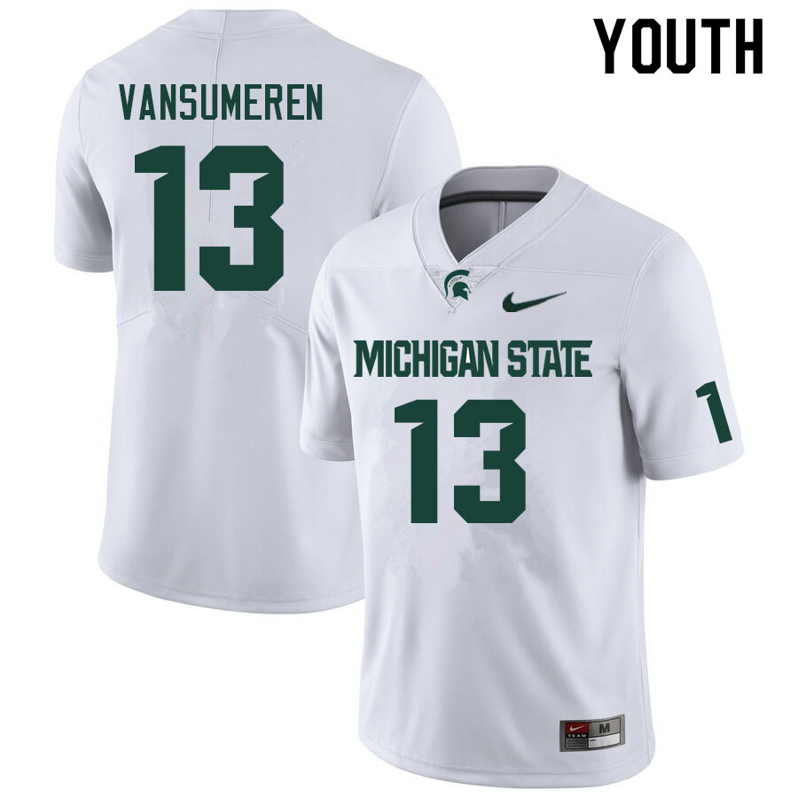Youth #13 Ben VanSumeren Michigan State Spartans College Football Jerseys Sale-White